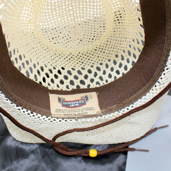 Gonzalez 1976 Cowboy Hat White Straw Sombrero Vaquero Mexicano - Picture 4 of 7